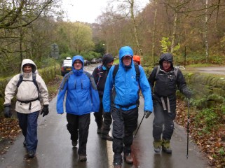 Setting off in the rain from Bowden Bridge.