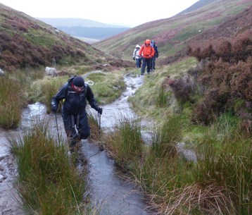 Steve testing out his new Yeti gaiters. They did leak a bit, not tight enough her explained.