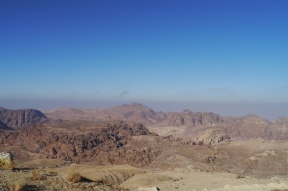View across Wadi Musa to Petra from our hotel room.