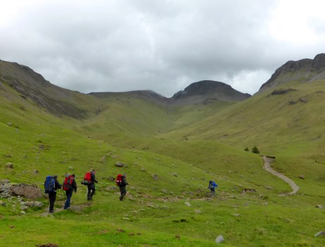 Starting up Black Sail Pass.