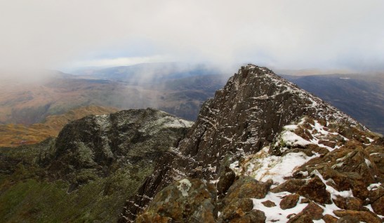 Cloud clearing over Y Lliwedd